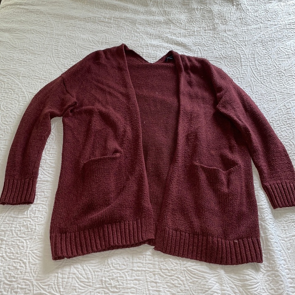 American Eagle Maroon Cardigan